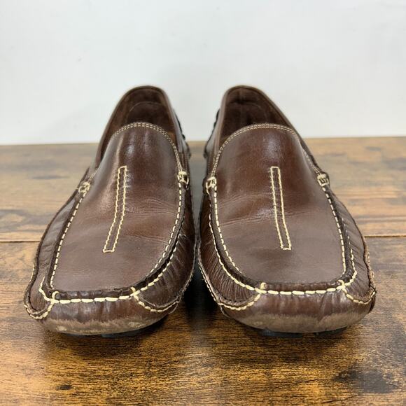 Clarks Driving Loafer Brown Mansell SlipOn Casual Shoes Mocs Mens Sz 10 M Preppy - Picture 3 of 7